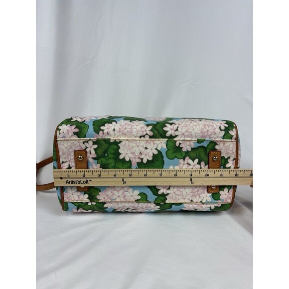 Dooney & Bourke Satchel Bag Shoulder Pink Blue Green Floral Hydrangea Print - Picture 5 of 14